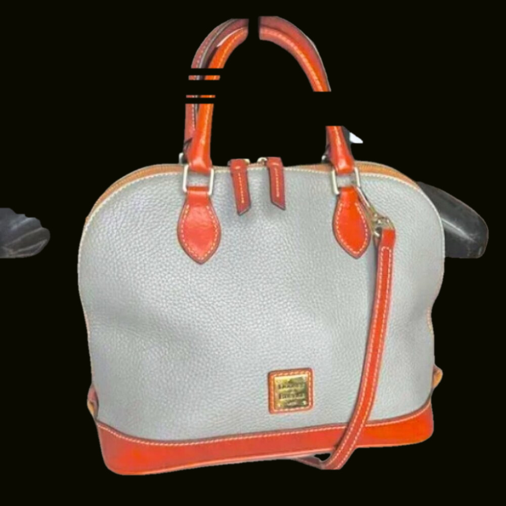 Dooney & Bourke Satchel Bag Zip Zip Dome Crossbody Pebble Grain Leather Oyster - Picture 2 of 15